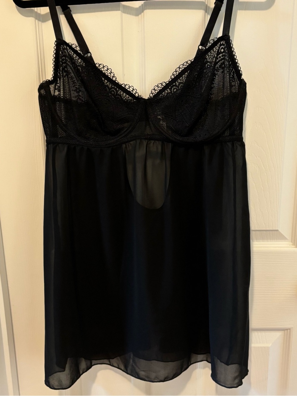 Black Underwire Sheer Babydoll Lingerie size XL - Picture 2 of 10